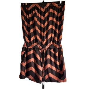 Romper Dark Dusty Rose Black Zigzag Design Womens  Size Medium